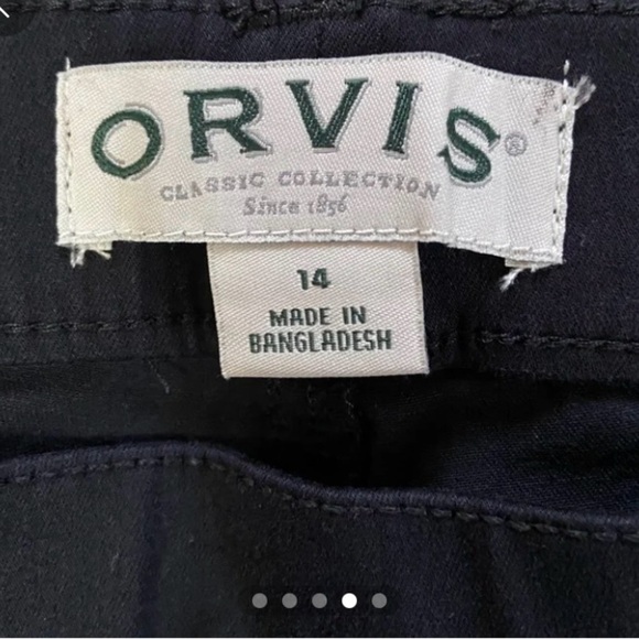 Orvis Classic Collection Stretch Black Twill Ankle Pants Women's Size 14 - Picture 6 of 6